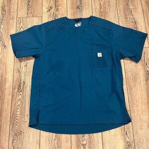 Carhartt Men’s Workwear Scrub Top Size L – Teal/Blue Scrub Top